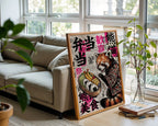 Bento Red Panda Poster – Bold Japanese Graphic Wall Art Print — frame-426
