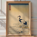 Japanese Crane Poster – Ukiyo-e Style Wall Art Print — room-portrait