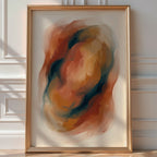Terracotta & Teal Abstract – Warm Colour-Field Wall Art — room-portrait