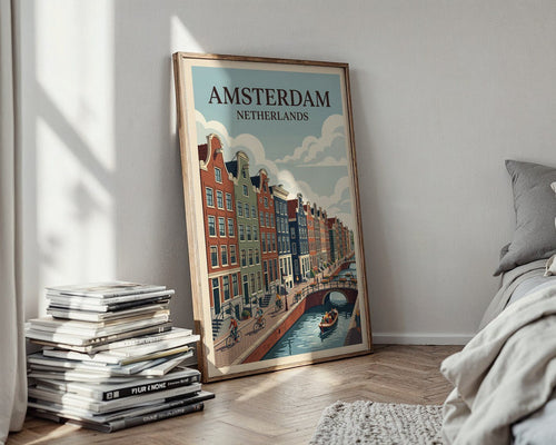 Amsterdam Canal Poster – Dutch Architecture Print — styled-wall
