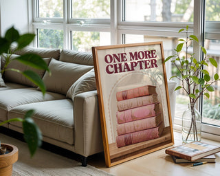 One More Chapter Poster – Retro Library Wall Art Print — frame-426