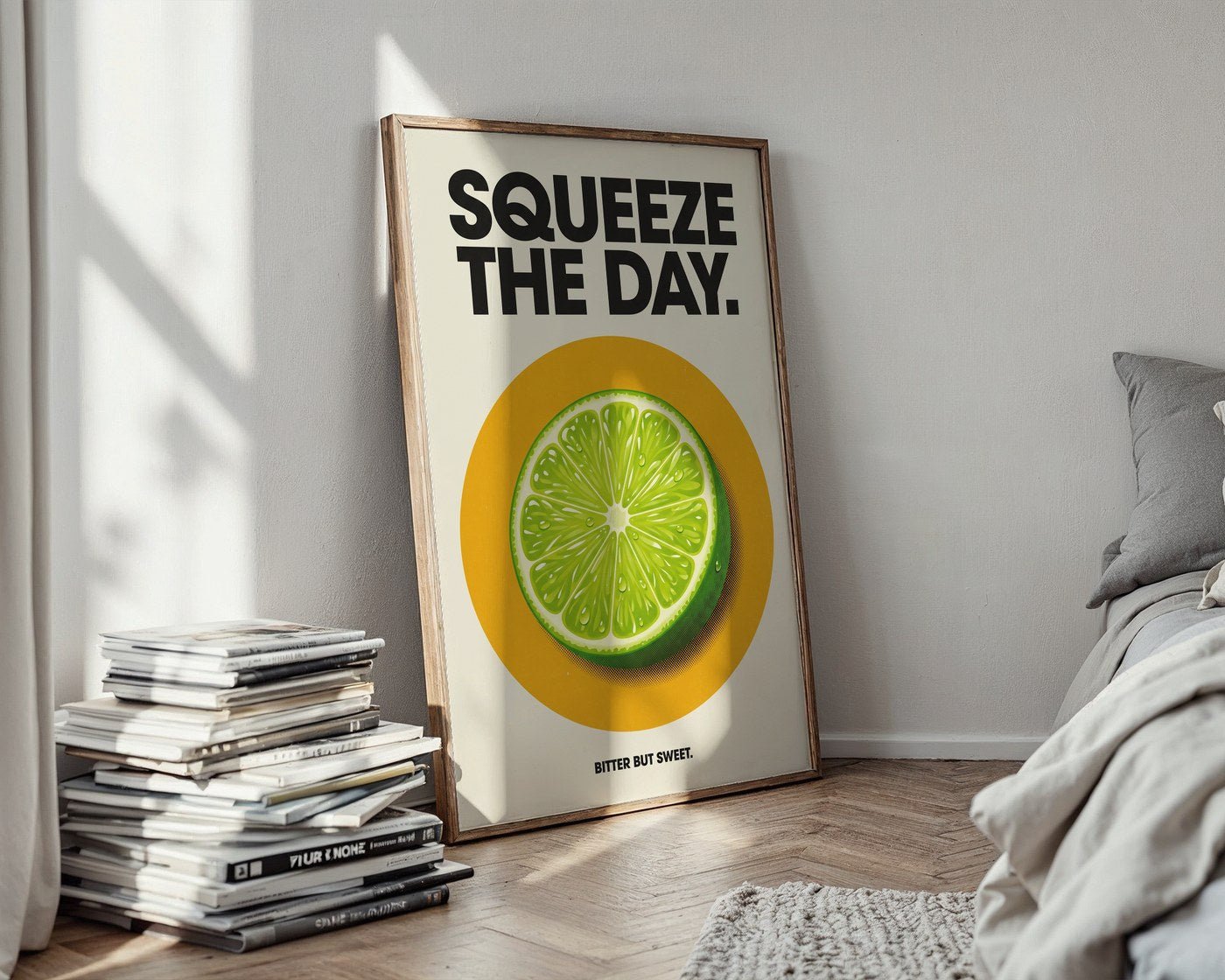 Sour Lime Poster – Vintage Retro Citrus Wall Art Print — styled-wall