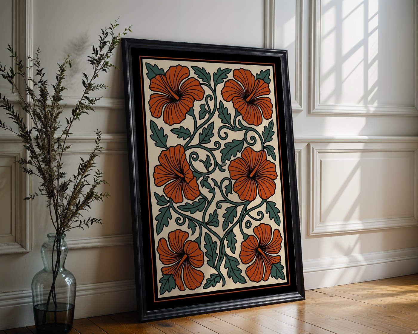 Abstract Foliage Poster – Matisse Style Paper Cutout Art Print — frame-286