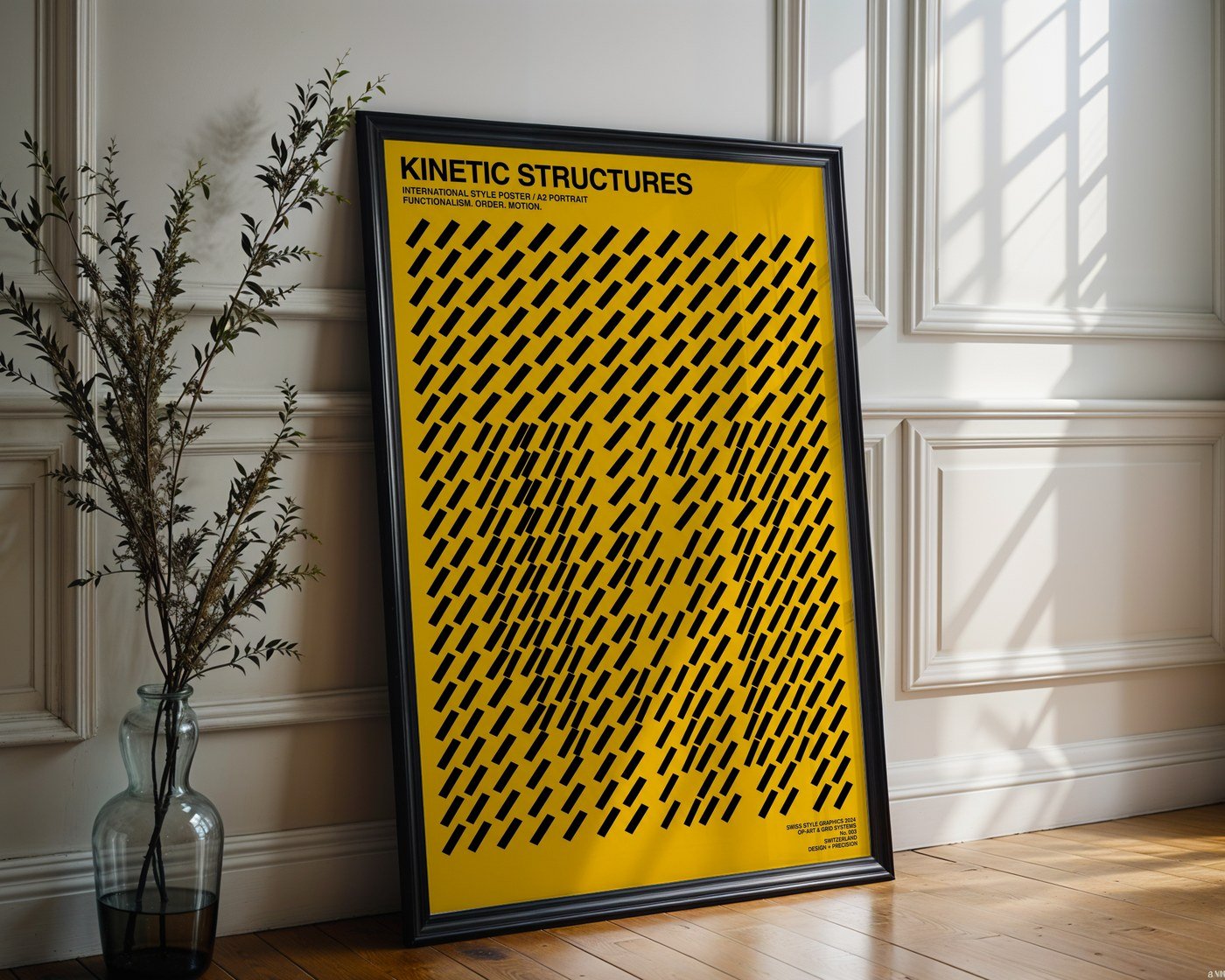 Diagonal Grid Poster – Kinetic Swiss Wall Art Print — frame-286