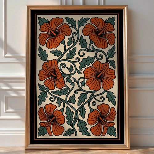 Abstract Foliage Poster – Matisse Style Paper Cutout Art Print — room-portrait