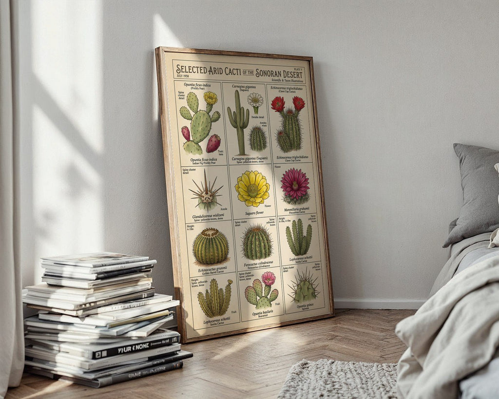 Desert Cacti Taxonomy Poster – Succulent Botanical Wall Art Print — styled-wall