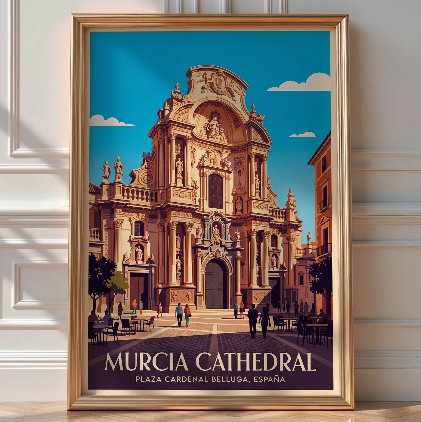 Murcia Cathedral Poster – Vintage Travel Wall Art Print — room-portrait