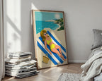 Retro Sunbather Poster – 1960s Riviera Wall Art Print — styled-wall