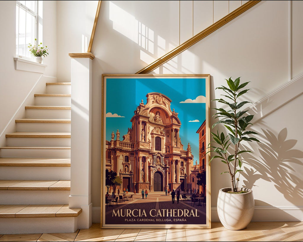 Murcia Cathedral Poster – Vintage Travel Wall Art Print — frame-267