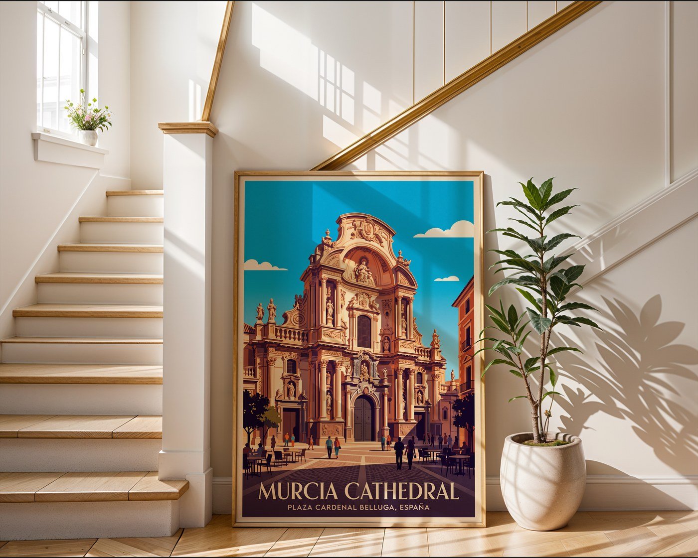 Murcia Cathedral Poster – Vintage Travel Wall Art Print — frame-267
