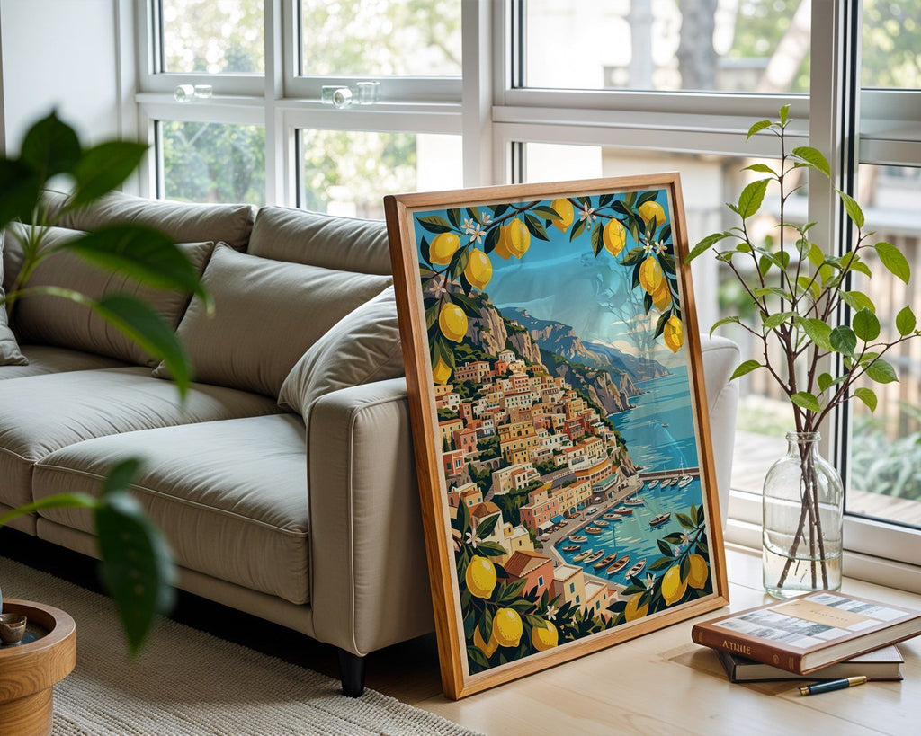 Amalfi Coast Poster – Vintage Italian Travel Wall Art Print — frame-426