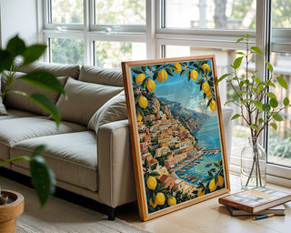 Amalfi Coast Poster – Vintage Italian Travel Wall Art Print — frame-426