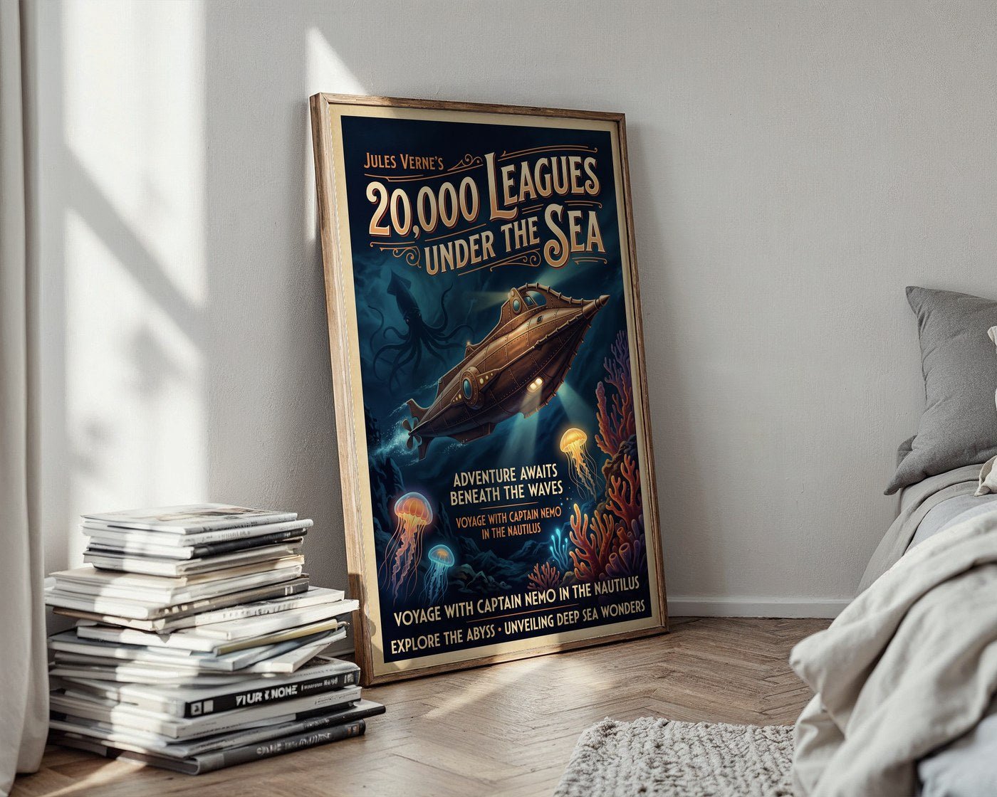 Nemo's Nautilus Poster – Jules Verne Steampunk Wall Art Print — styled-wall