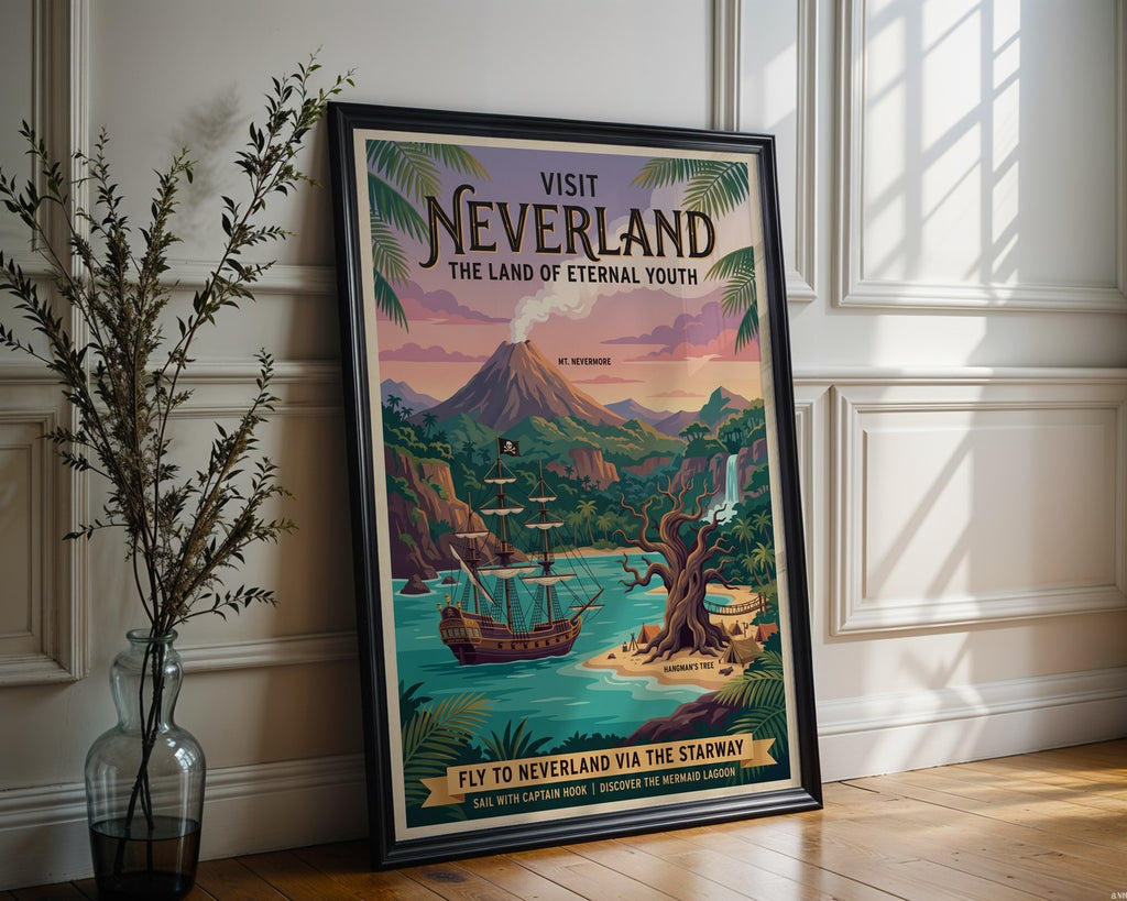 Neverland Poster – Classic Peter Pan Fantasy Wall Art Print — frame-286