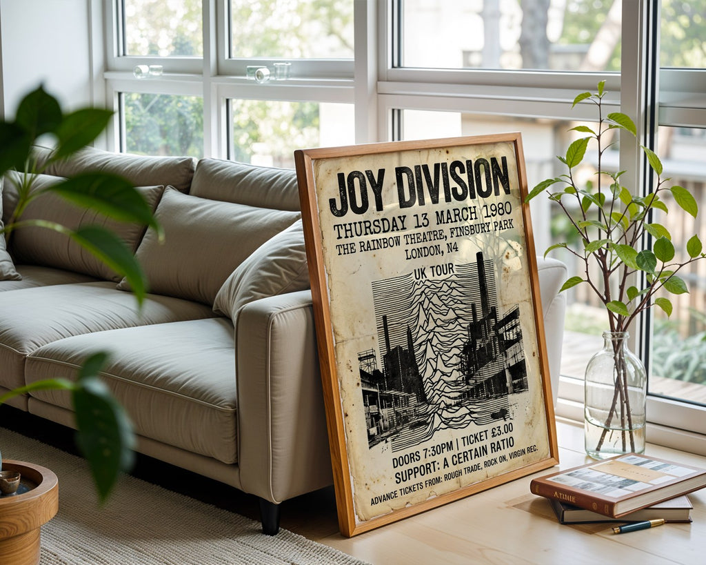 Joy Division London 1980 Poster – Post-Punk Wall Art Print — frame-426