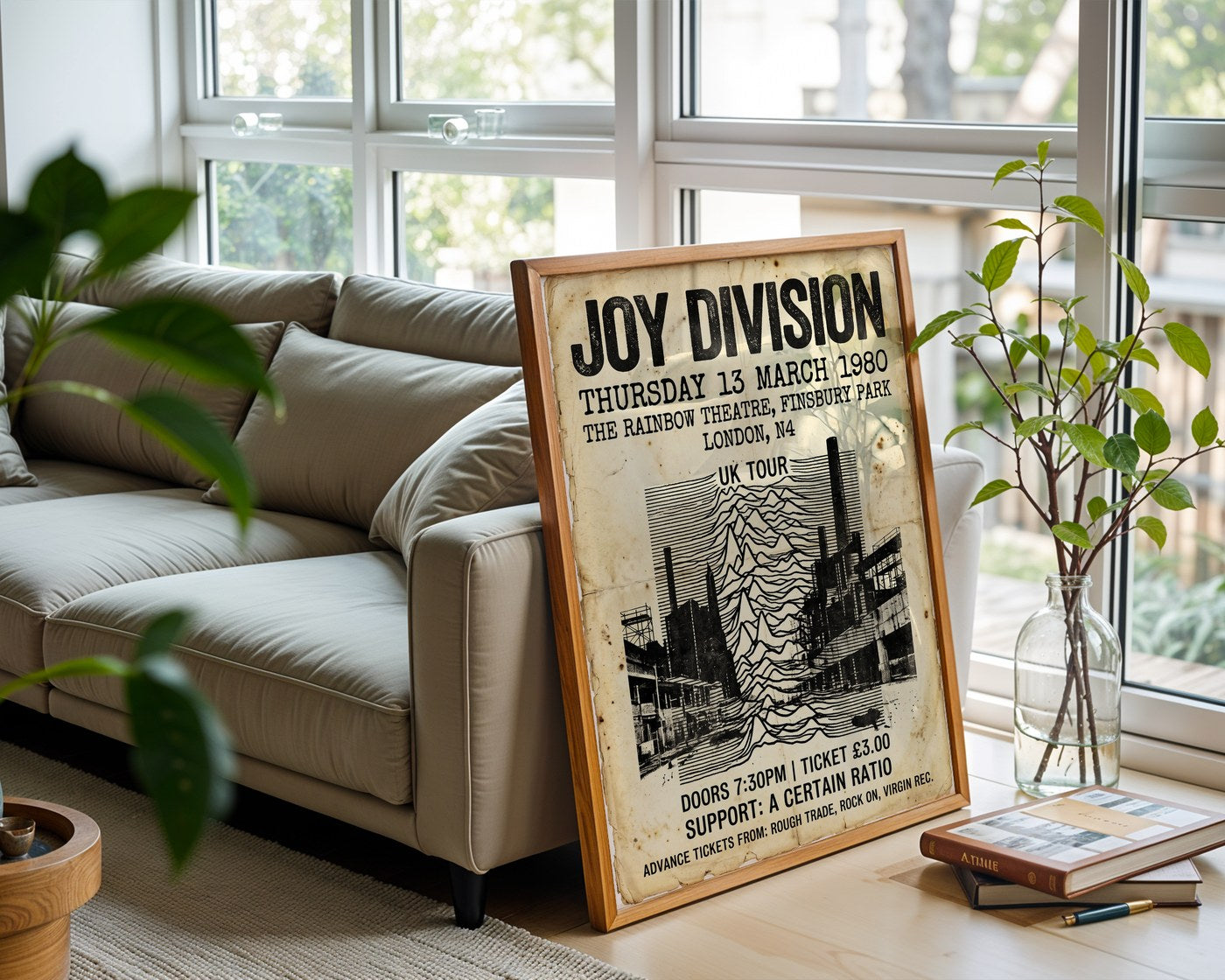 Joy Division London 1980 Poster – Post-Punk Wall Art Print — frame-426