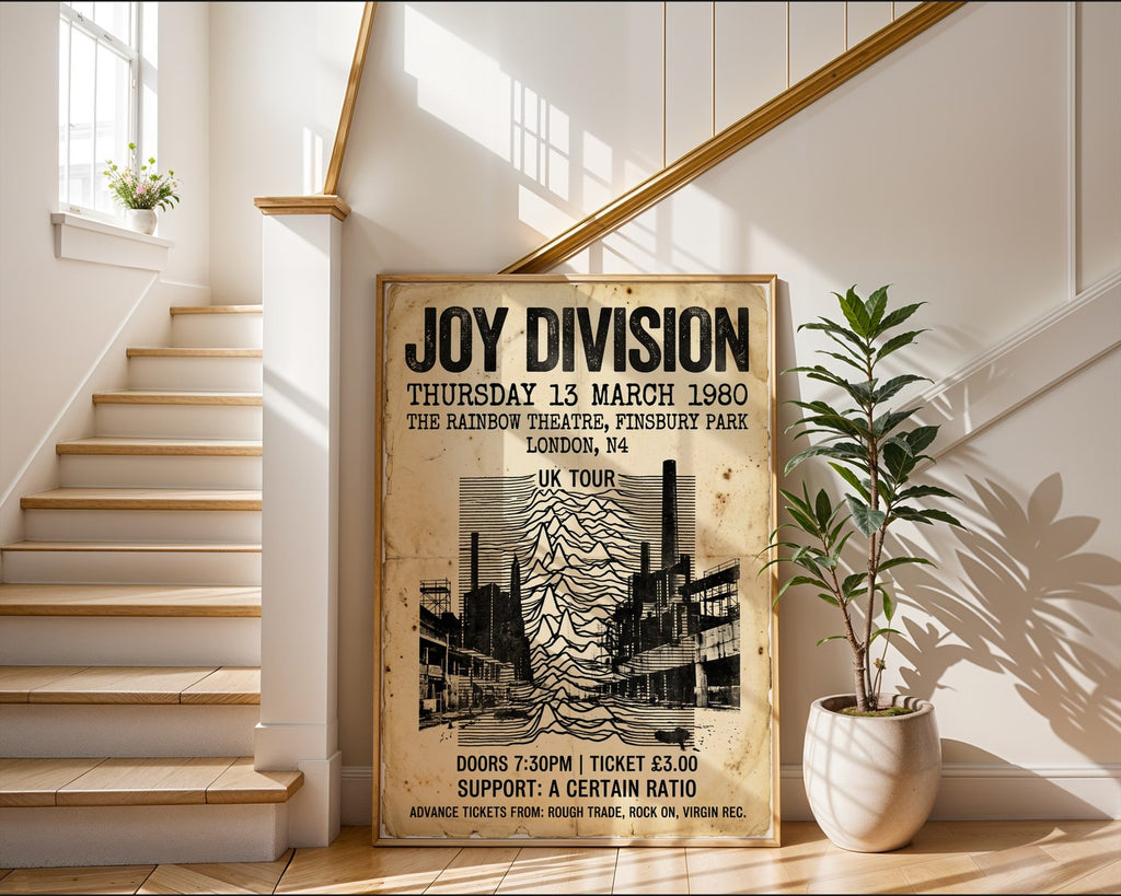 Joy Division London 1980 Poster – Post-Punk Wall Art Print — frame-267