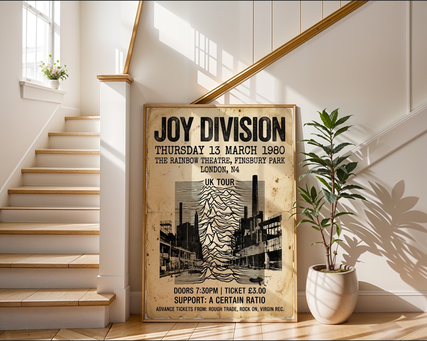 Joy Division London 1980 Poster – Post-Punk Wall Art Print — frame-267