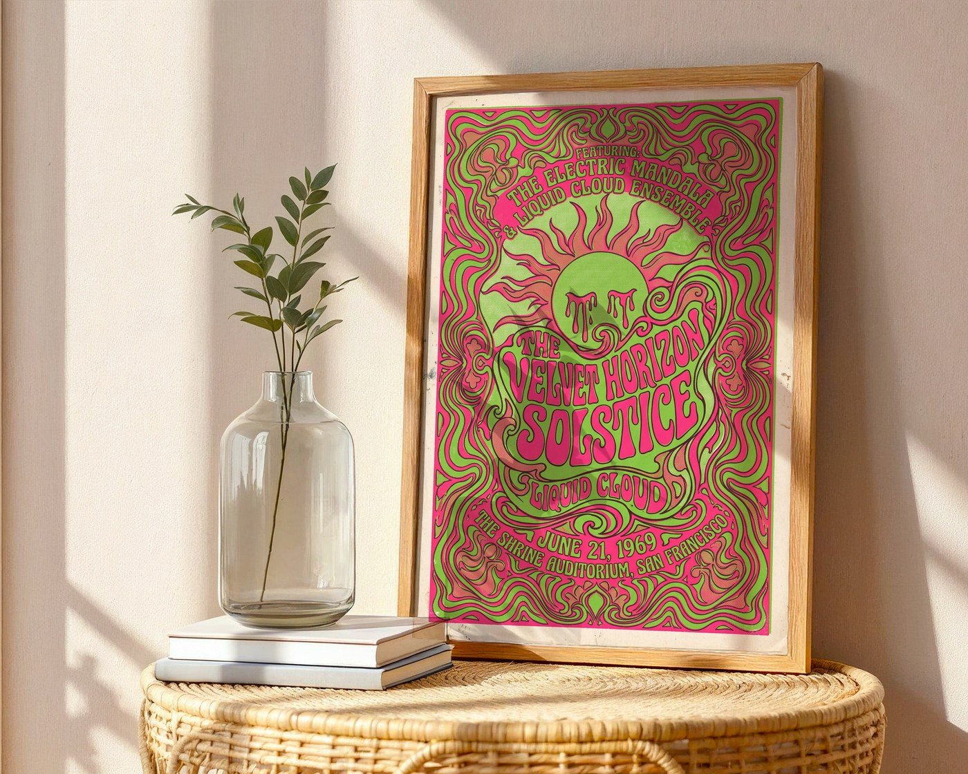 Sun-Drenched Solstice Poster – 1960s Psychedelic Wall Art — frame-486