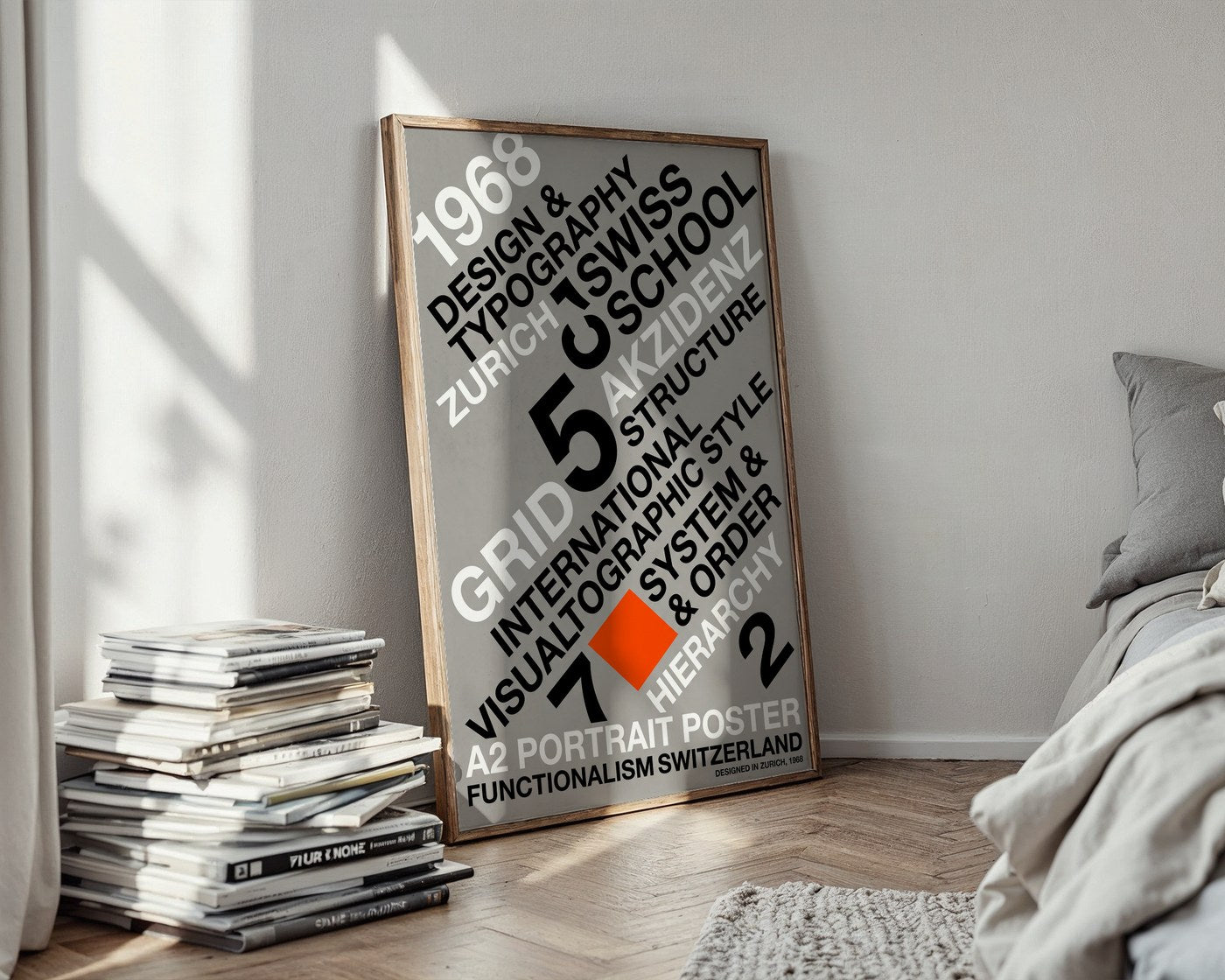 Swiss Typographic Poster – Minimalist Helvetica Wall Art — styled-wall