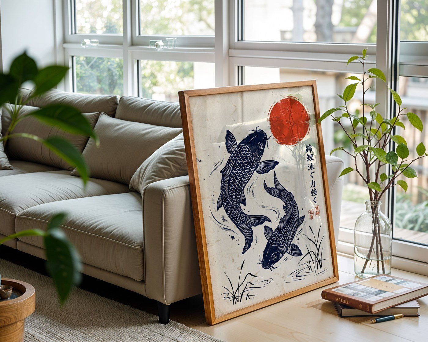 Koi Carp Poster – Japanese Woodblock Wall Art Print — frame-426