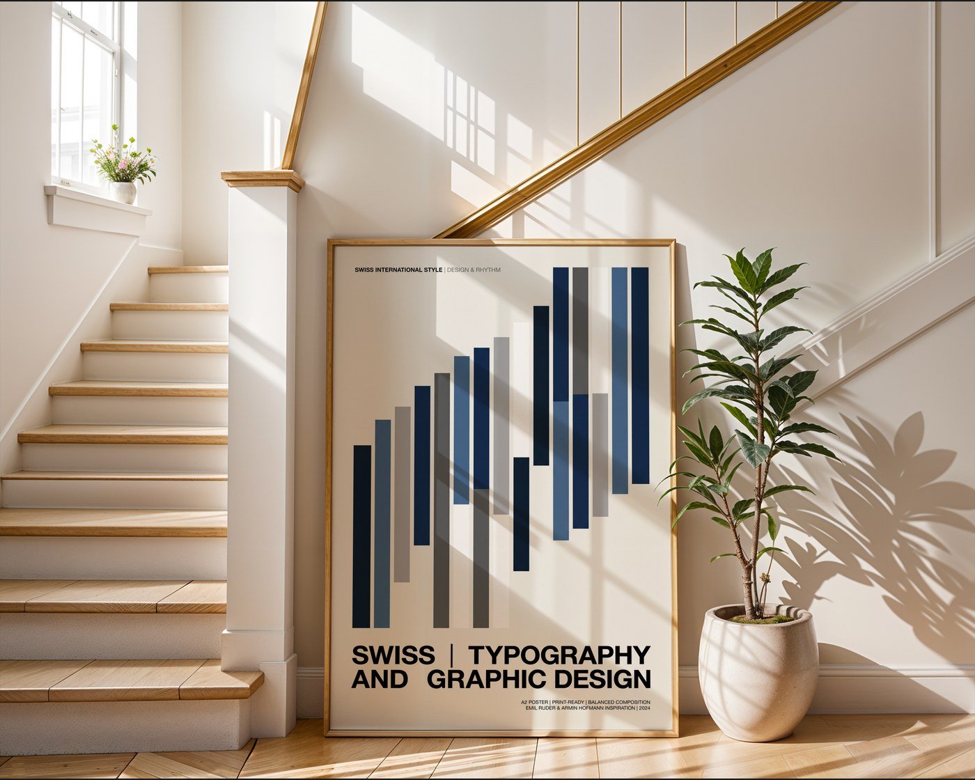 Basel Graphic Poster – Swiss Grid Abstract Wall Art — frame-267