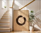 Abstract Enso Circle Poster – Woodblock Style Wall Art Print — frame-267