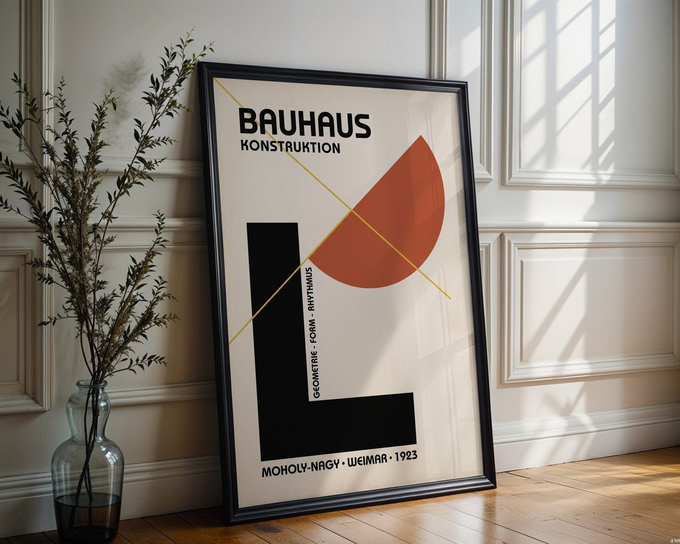 Asymmetric Bauhaus Poster – Modernist Shapes Wall Art — frame-286