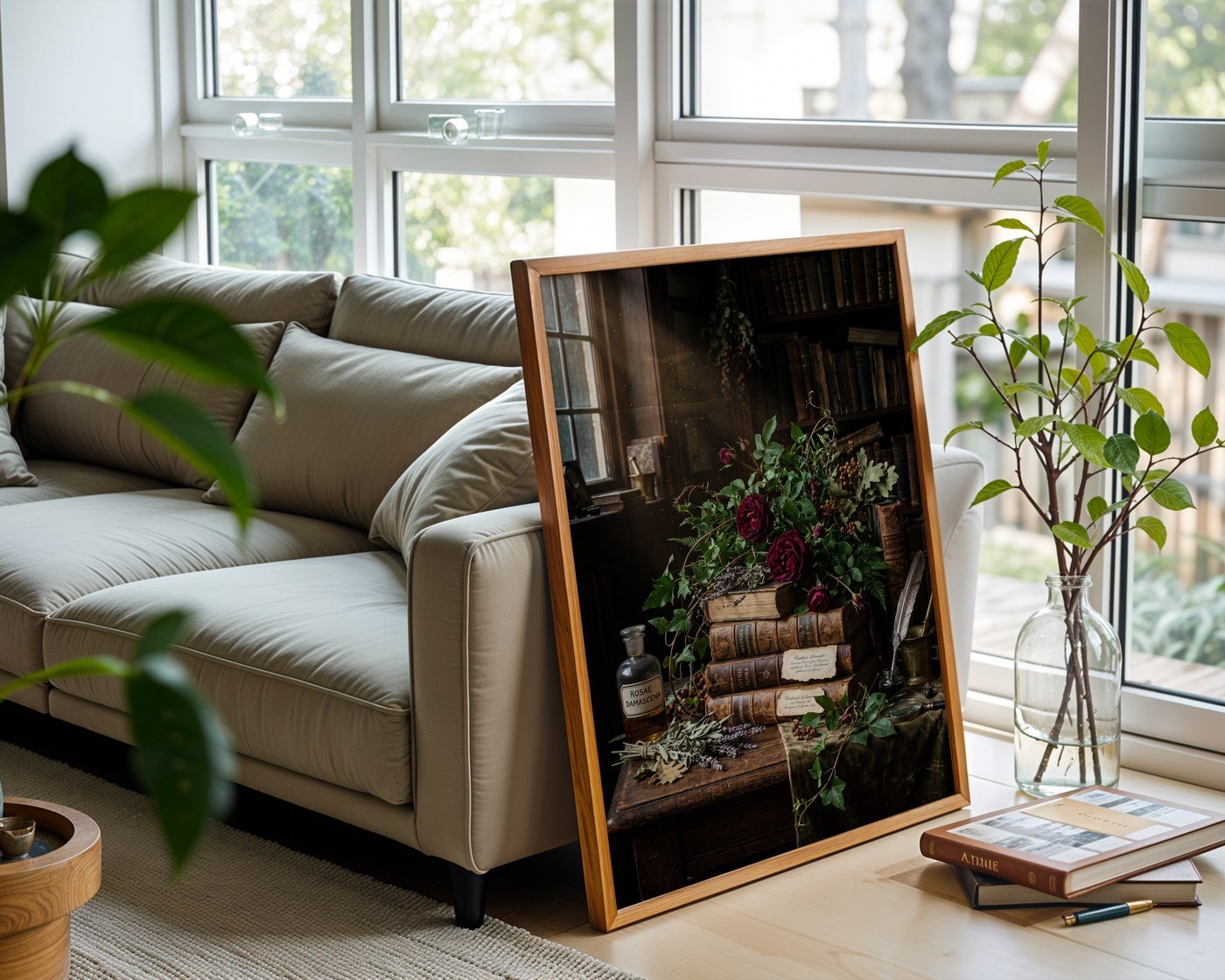 Midnight Herbarium Poster – Dark Academia Botanical Wall Art — frame-426