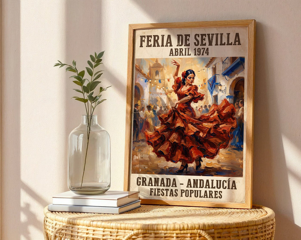 Spanish Flamenco Poster – Vintage Expressionist Wall Art — frame-486