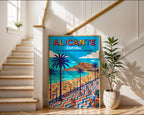 Alicante Postiguet Beach Poster – Retro Wall Art Print — frame-267