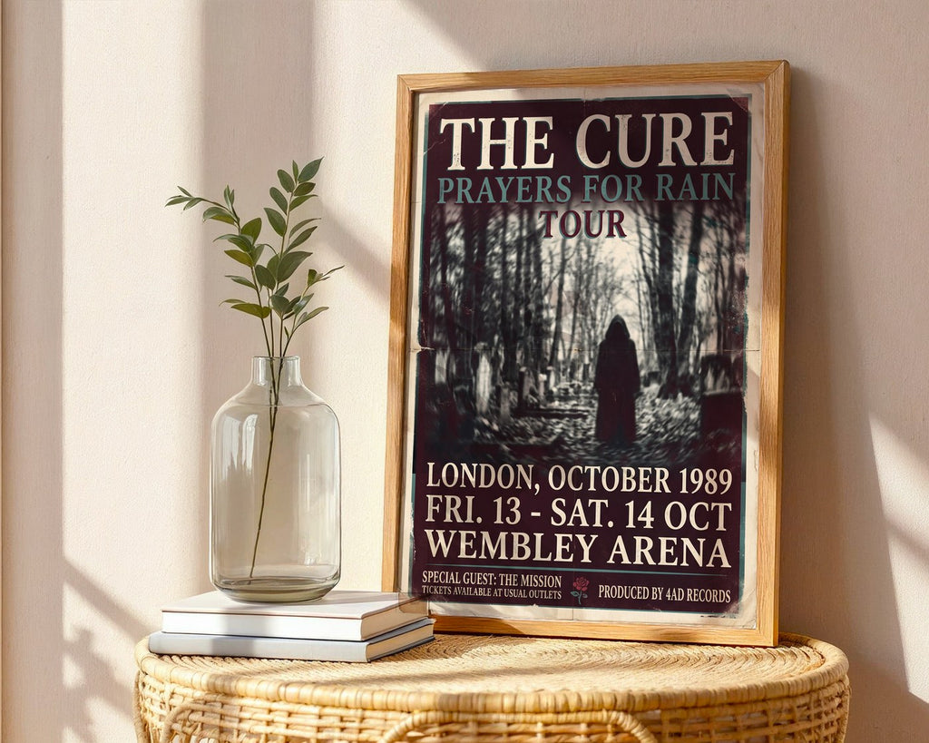 The Cure 1989 Tour Poster – Gothic Rock Wall Art Print — frame-486