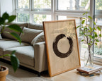 Abstract Enso Circle Poster – Woodblock Style Wall Art Print — frame-426