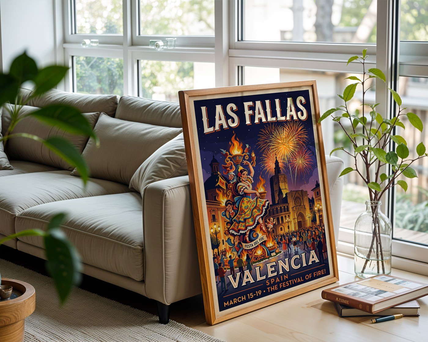 Valencia Las Fallas Poster – Spanish Festival Wall Art Print — frame-426