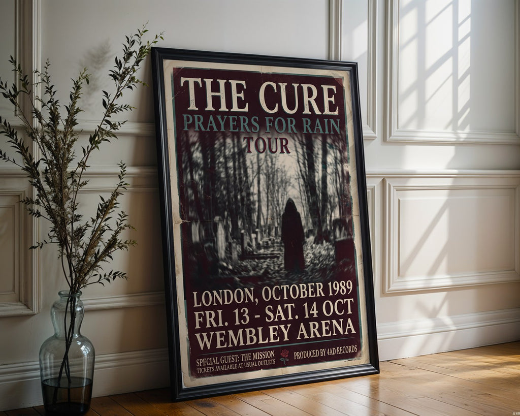 The Cure 1989 Tour Poster – Gothic Rock Wall Art Print — frame-286