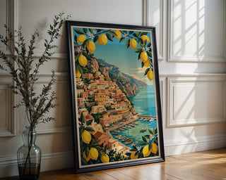 Amalfi Coast Poster – Vintage Italian Travel Wall Art Print — frame-286