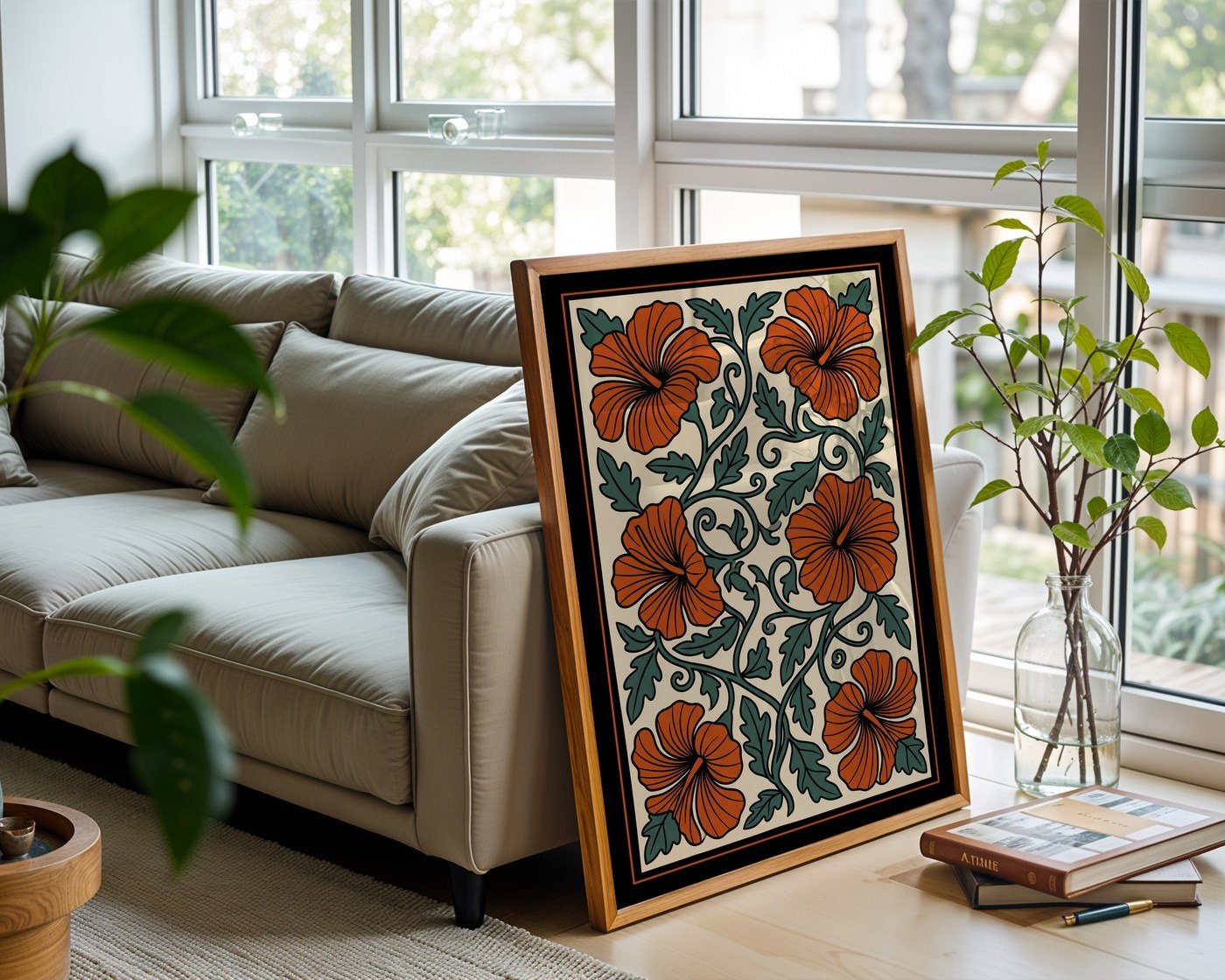Abstract Foliage Poster – Matisse Style Paper Cutout Art Print — frame-426