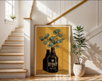 Stout Bottle and Eucalyptus Poster – Modern Botanical Wall Art Print — frame-267