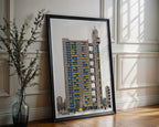 Trellick Tower Poster – Retro Brutalist Print — frame-286