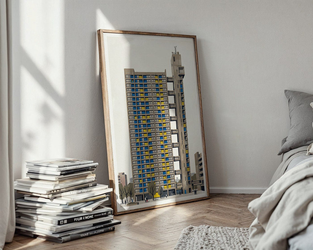 Trellick Tower Poster – Retro Brutalist Print — styled-wall