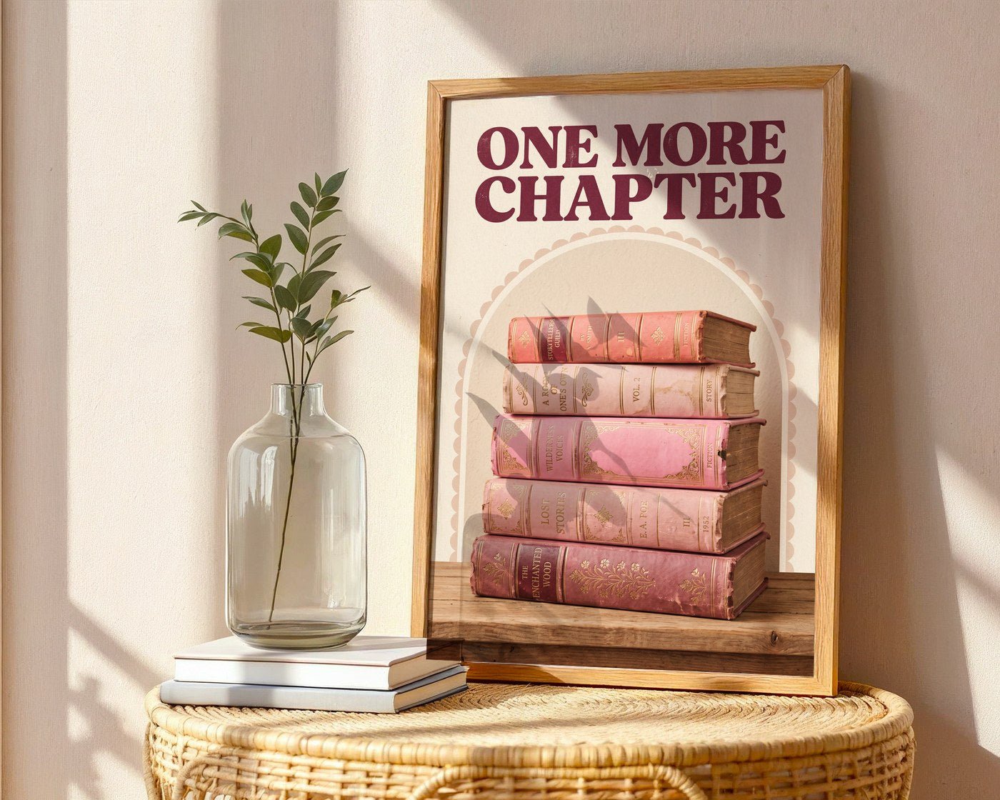 One More Chapter Poster – Retro Library Wall Art Print — frame-486