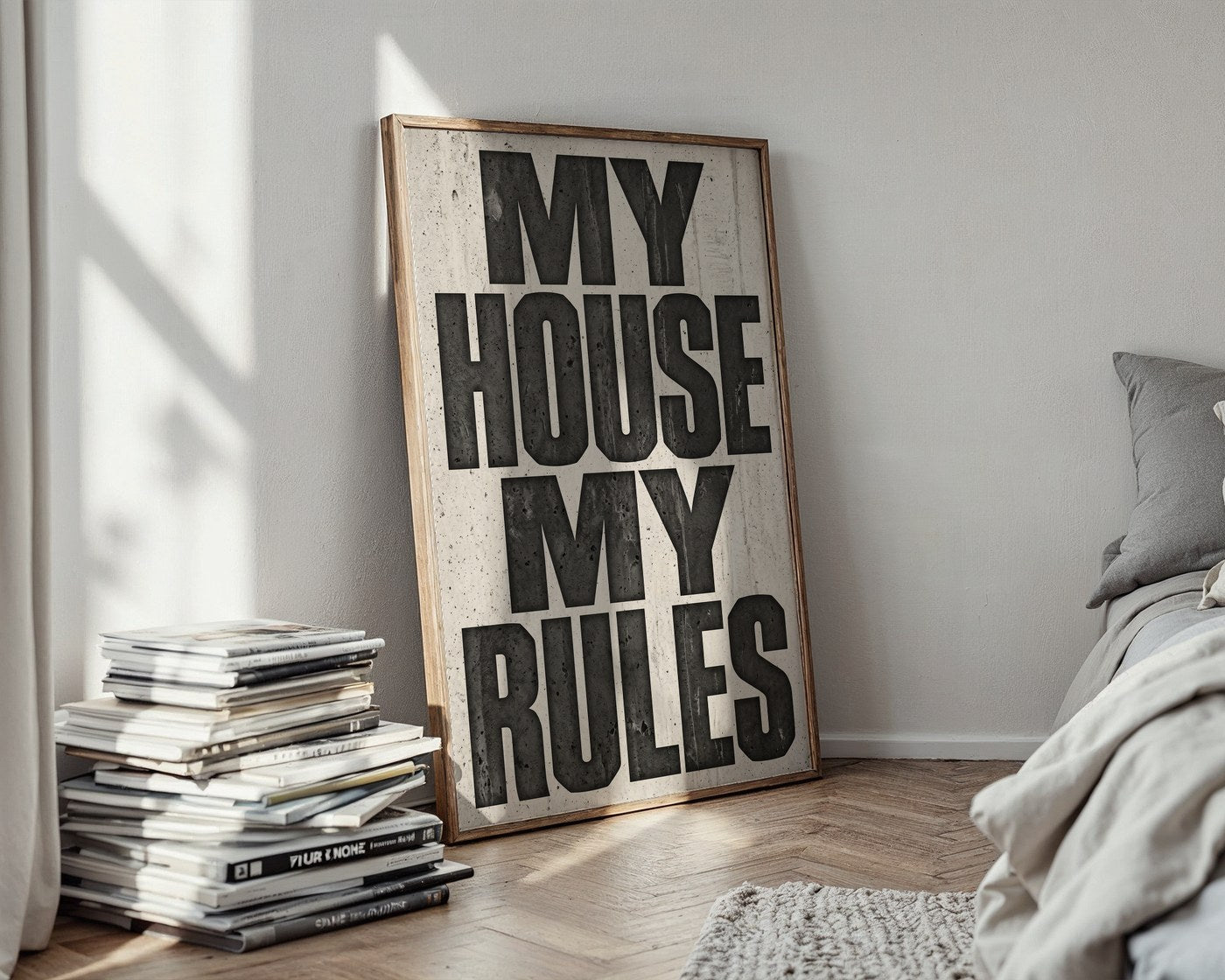 My House My Rules Poster – Brutalist Industrial Style — styled-wall