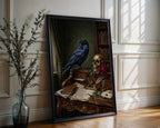 The Poet’s Raven Poster – Moody Gilded Literary Art Print — frame-286