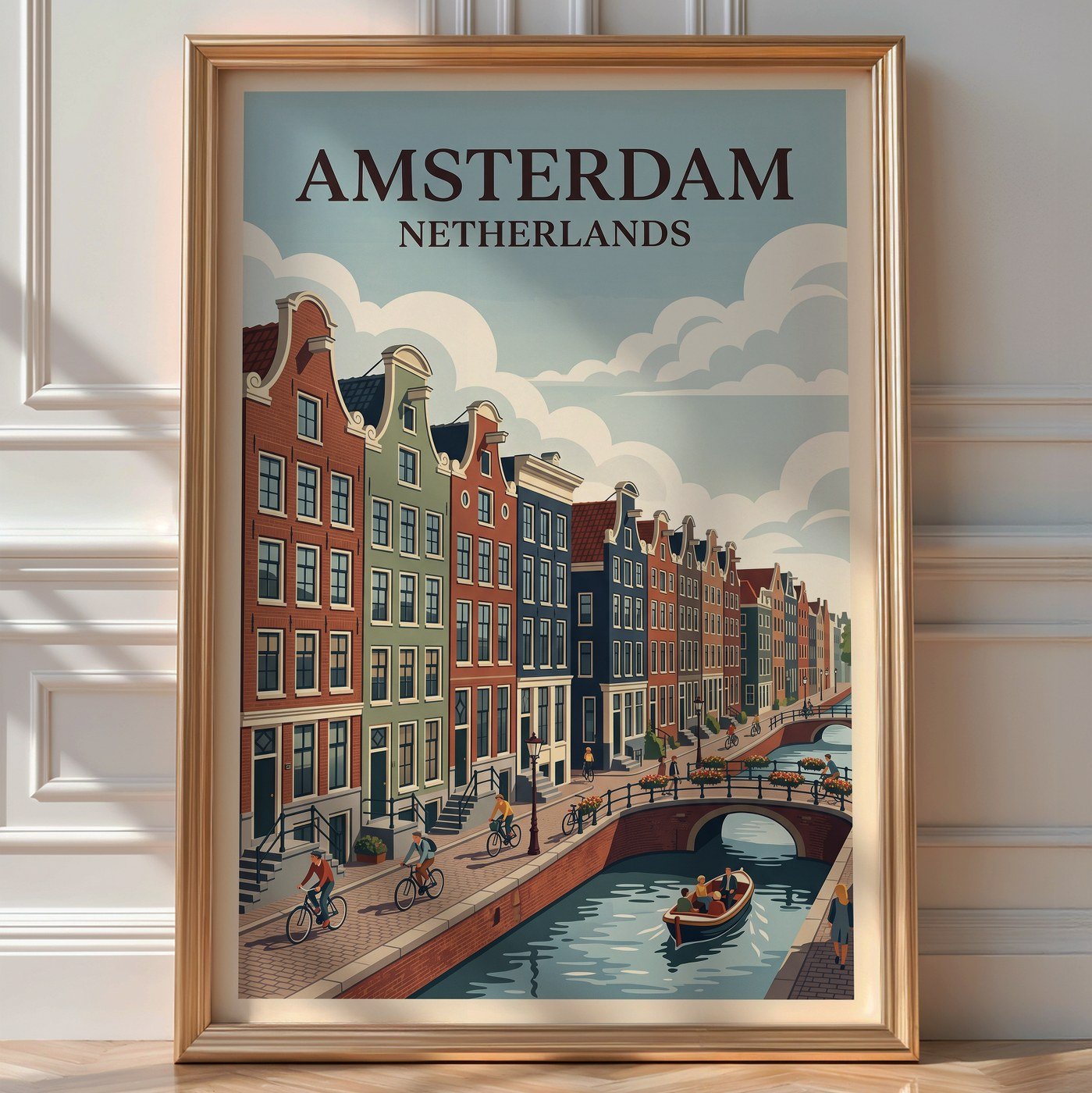 Amsterdam Canal Poster – Dutch Architecture Print — room-portrait