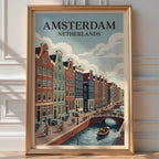 Amsterdam Canal Poster – Dutch Architecture Print — room-portrait