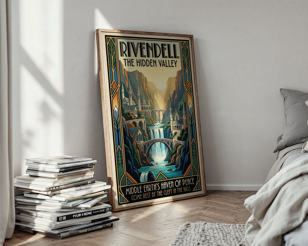Rivendell Poster – Art Deco Fantasy Wall Art Print — styled-wall