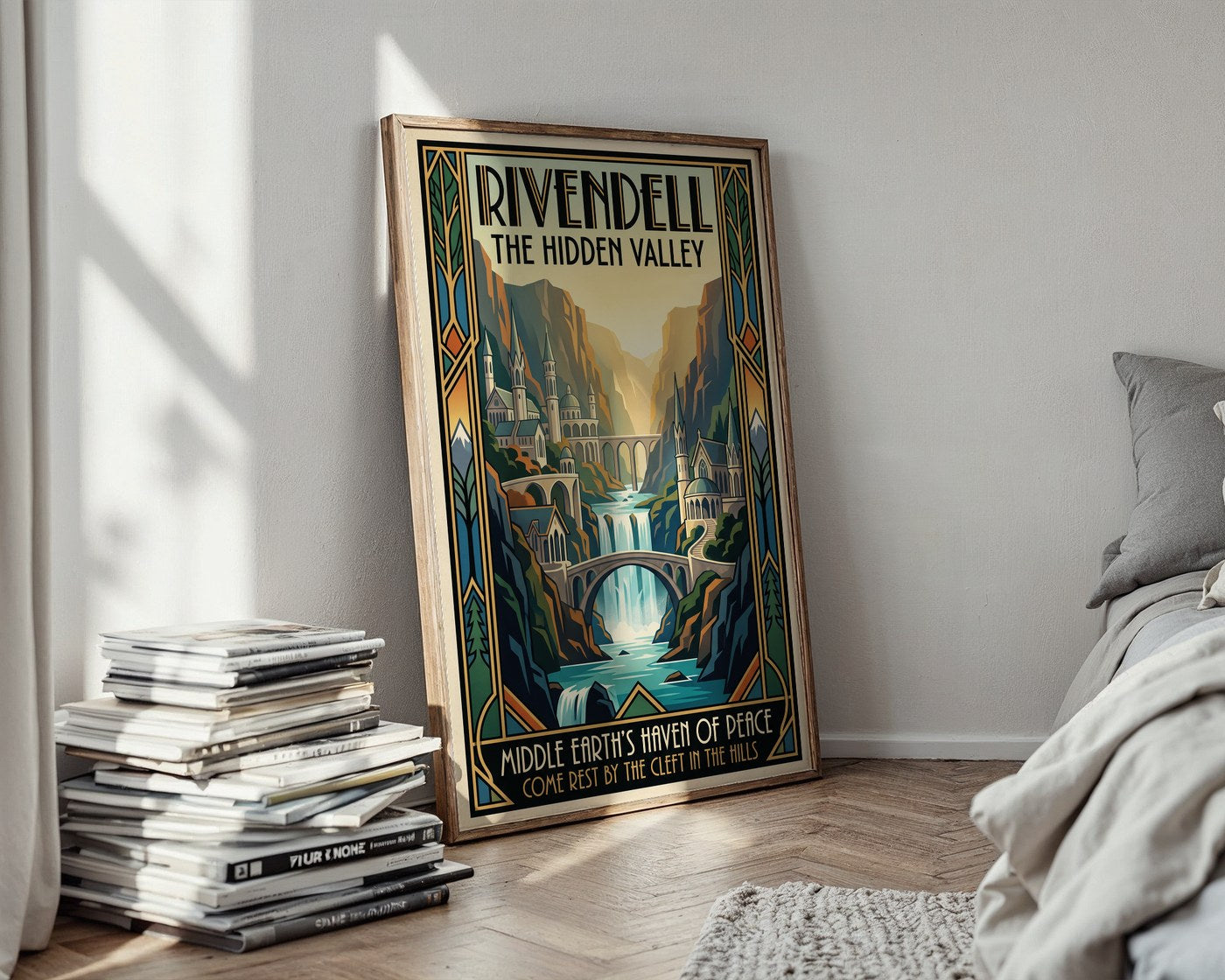 Rivendell Poster – Art Deco Fantasy Wall Art Print — styled-wall