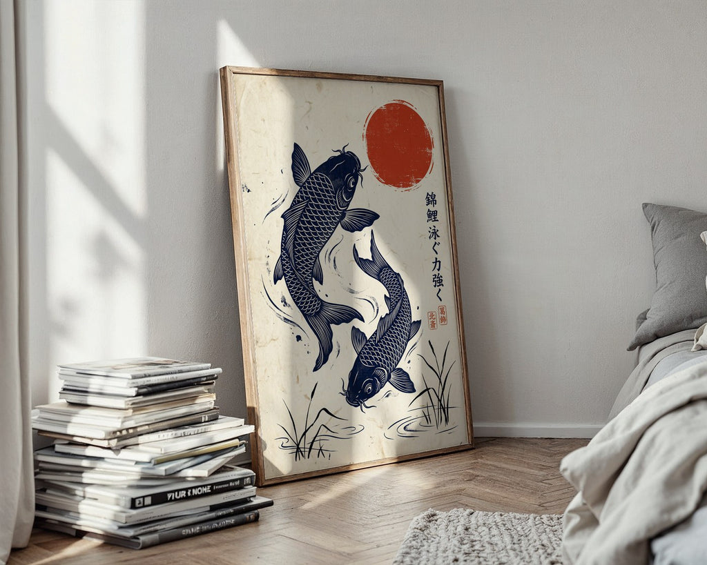 Koi Carp Poster – Japanese Woodblock Wall Art Print — styled-wall