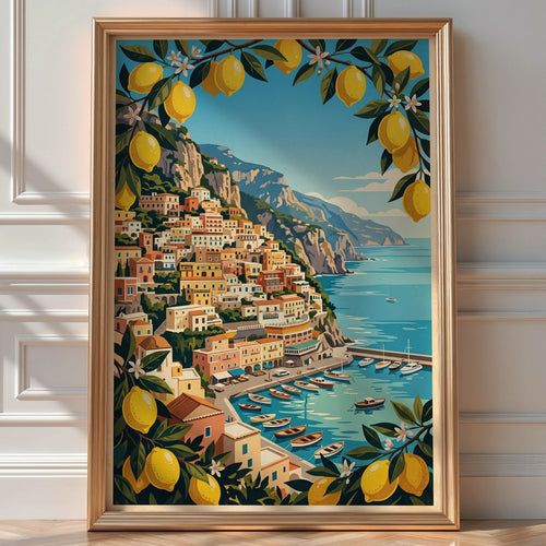 Amalfi Coast Poster – Vintage Italian Travel Wall Art Print — room-portrait