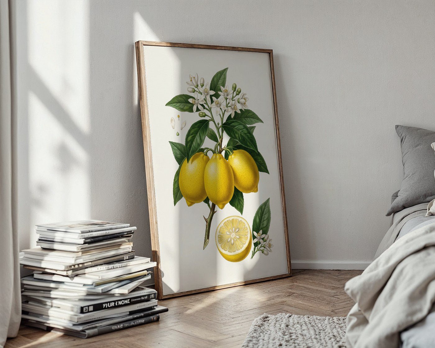 Citrus Limon Botanical Poster – Vintage Fruit Wall Art Print — styled-wall